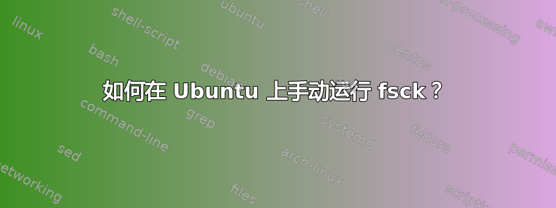 如何在 Ubuntu 上手动运行 fsck？