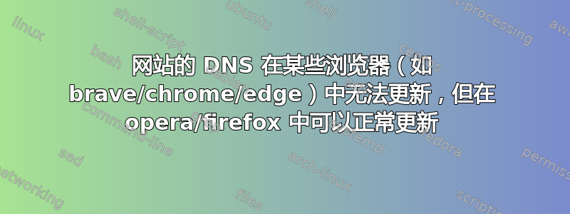 网站的 DNS 在某些浏览器（如 brave/chrome/edge）中无法更新，但在 opera/firefox 中可以正常更新