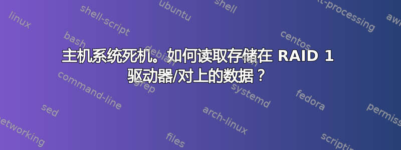 主机系统死机。如何读取存储在 RAID 1 驱动器/对上的数据？