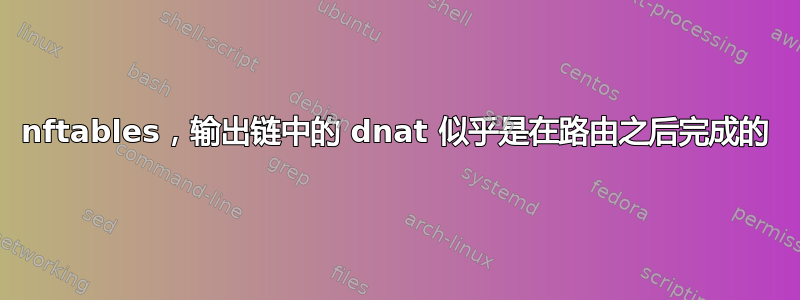 nftables，输出链中的 dnat 似乎是在路由之后完成的