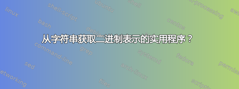 从字符串获取二进制表示的实用程序？