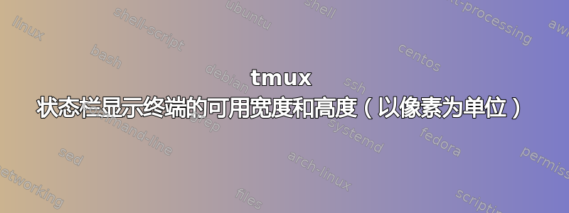 tmux 状态栏显示终端的可用宽度和高度（以像素为单位）