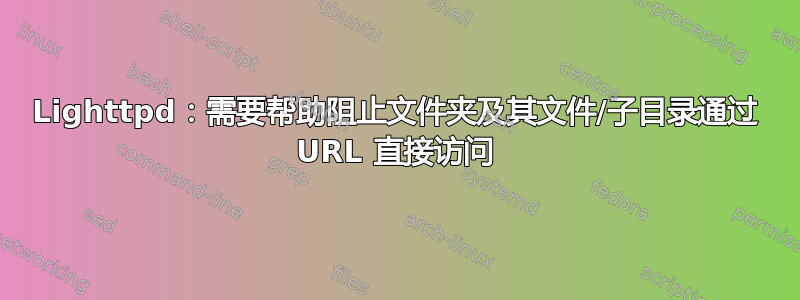 Lighttpd：需要帮助阻止文件夹及其文件/子目录通过 URL 直接访问