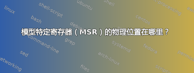 模型特定寄存器（MSR）的物理位置在哪里？