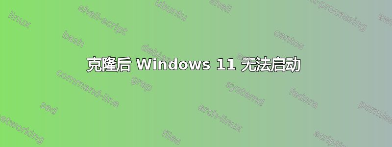 克隆后 Windows 11 无法启动