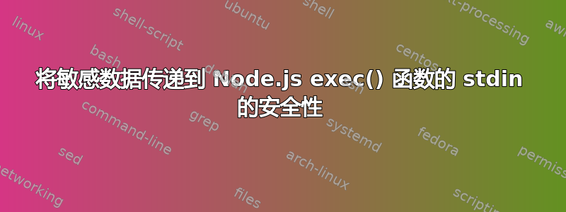 将敏感数据传递到 Node.js exec() 函数的 stdin 的安全性