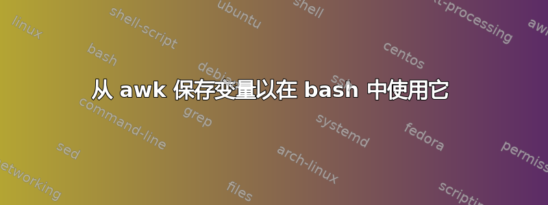 从 awk 保存变量以在 bash 中使用它