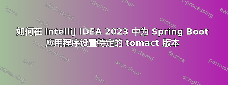 如何在 IntelliJ IDEA 2023 中为 Spring Boot 应用程序设置特定的 tomact 版本