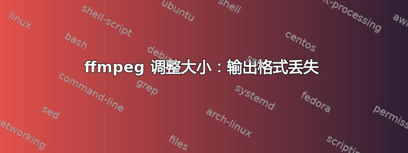 ffmpeg 调整大小：输出格式丢失