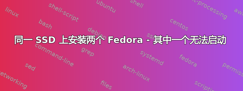 同一 SSD 上安装两个 Fedora - 其中一个无法启动