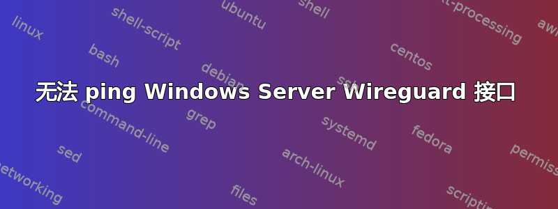 无法 ping Windows Server Wireguard 接口