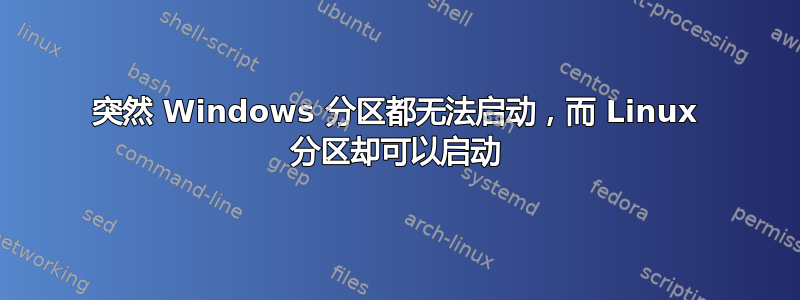 突然 Windows 分区都无法启动，而 Linux 分区却可以启动