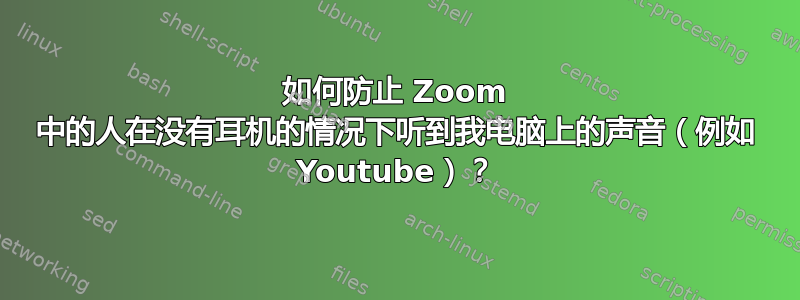 如何防止 Zoom 中的人在没有耳机的情况下听到我电脑上的声音（例如 Youtube）？