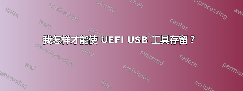 我怎样才能使 UEFI USB 工具存留？