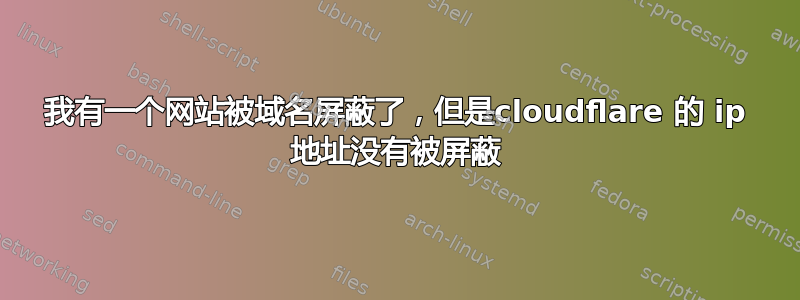 我有一个网站被域名屏蔽了，但是cloudflare 的 ip 地址没有被屏蔽