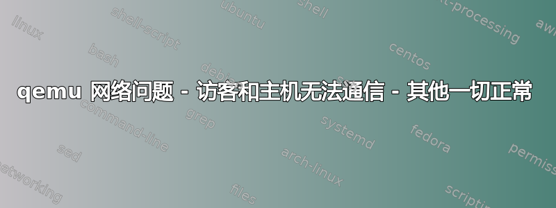 qemu 网络问题 - 访客和主机无法通信 - 其他一切正常