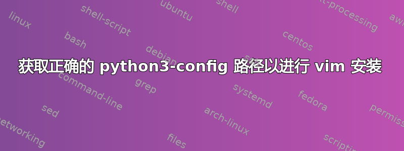 获取正确的 python3-config 路径以进行 vim 安装