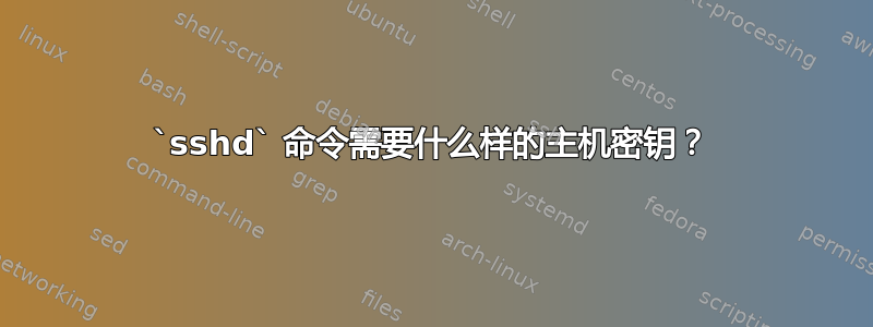 `sshd` 命令需要什么样的主机密钥？