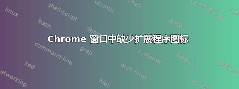 Chrome 窗口中缺少扩展程序图标