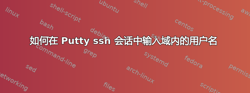 如何在 Putty ssh 会话中输入域内的用户名