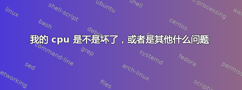 我的 cpu 是不是坏了，或者是其他什么问题