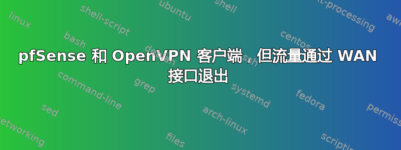 pfSense 和 OpenVPN 客户端，但流量通过 WAN 接口退出