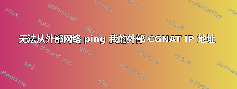 无法从外部网络 ping 我的外部 CGNAT IP 地址