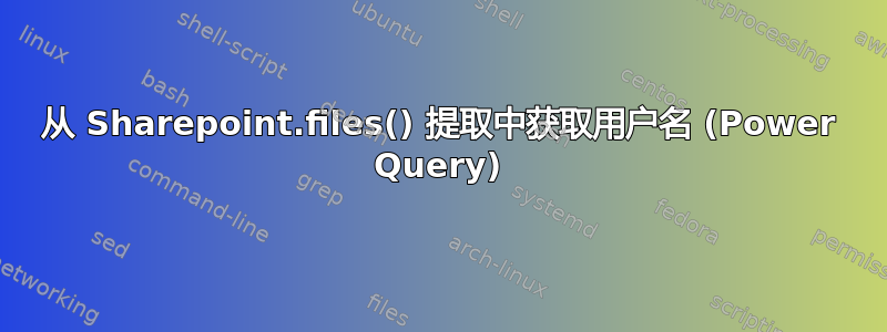 从 Sharepoint.files() 提取中获取用户名 (Power Query)