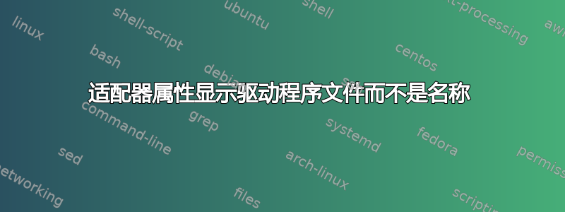 适配器属性显示驱动程序文件而不是名称