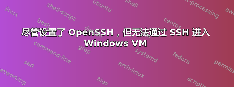 尽管设置了 OpenSSH，但无法通过 SSH 进入 Windows VM