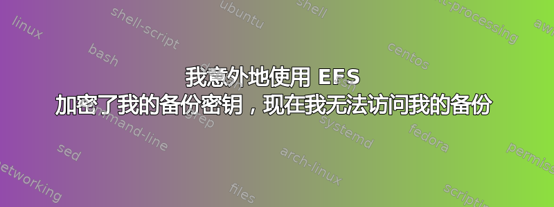 我意外地使用 EFS 加密了我的备份密钥，现在我无法访问我的备份