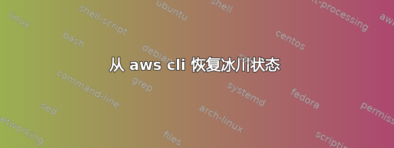 从 aws cli 恢复冰川状态