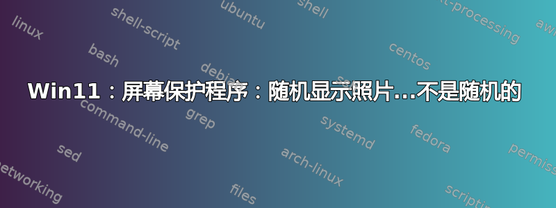 Win11：屏幕保护程序：随机显示照片...不是随机的