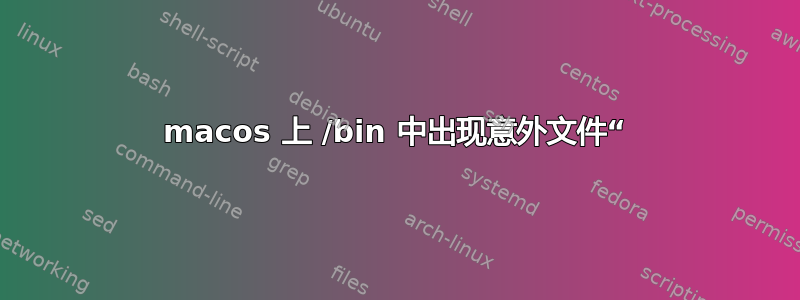 macos 上 /bin 中出现意外文件“