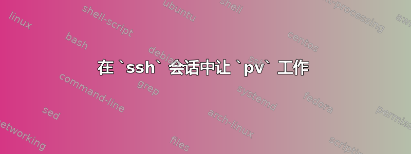 在 `ssh` 会话中让 `pv` 工作