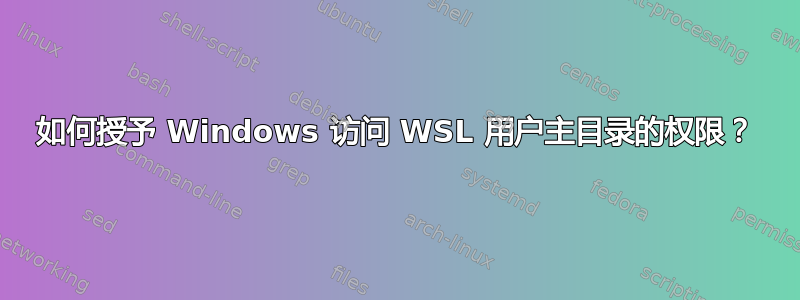 如何授予 Windows 访问 WSL 用户主目录的权限？