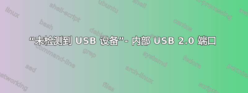 “未检测到 USB 设备”- 内部 USB 2.0 端口