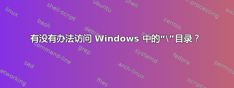 有没有办法访问 Windows 中的“\”目录？