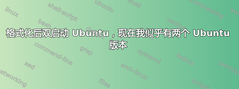 格式化后双启动 Ubuntu，现在我似乎有两个 Ubuntu 版本