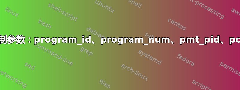 如何复制参数：program_id、program_num、pmt_pid、pcr_pid