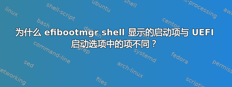 为什么 efibootmgr shell 显示的启动项与 UEFI 启动选项中的项不同？