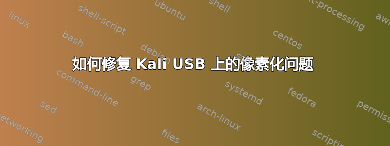 如何修复 Kali USB 上的像素化​​问题