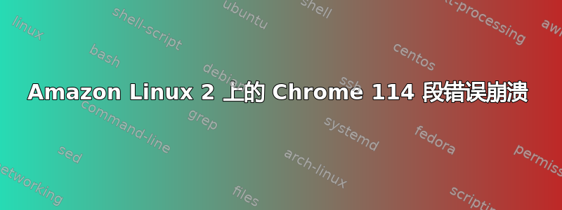 Amazon Linux 2 上的 Chrome 114 段错误崩溃