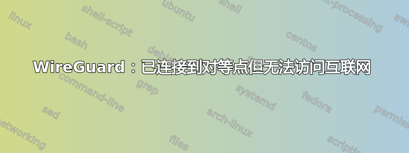 WireGuard：已连接到对等点但无法访问互联网