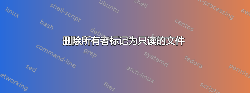 删除所有者标记为只读的文件