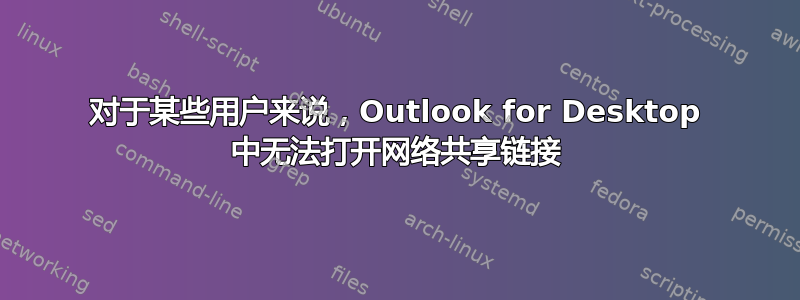 对于某些用户来说，Outlook for Desktop 中无法打开网络共享链接