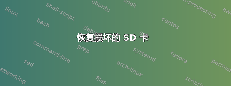 恢复损坏的 SD 卡 