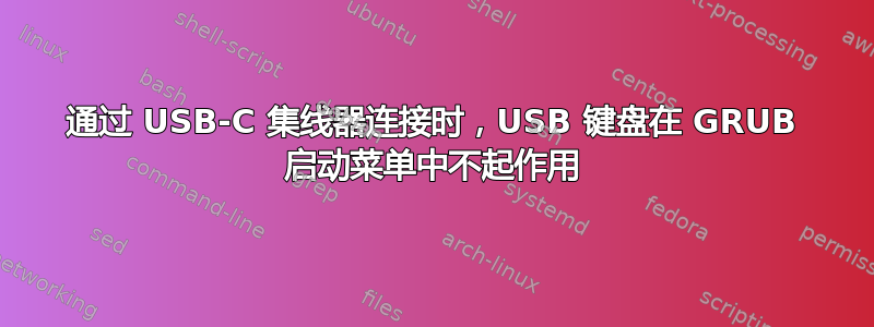 通过 USB-C 集线器连接时，USB 键盘在 GRUB 启动菜单中不起作用