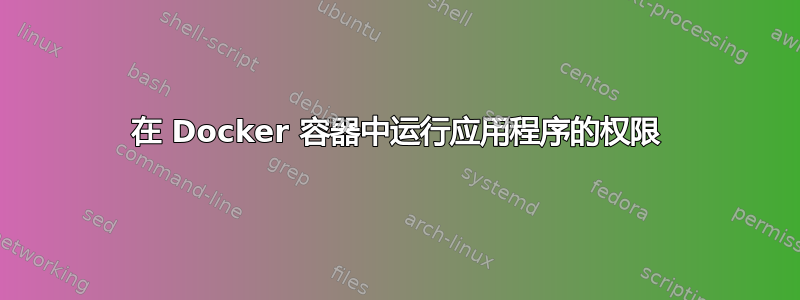 在 Docker 容器中运行应用程序的权限