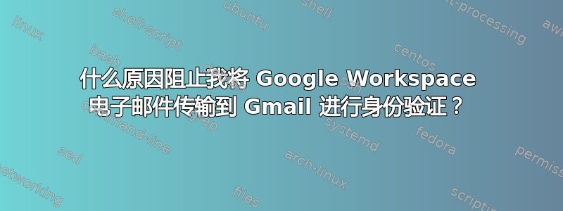 什么原因阻止我将 Google Workspace 电子邮件传输到 Gmail 进行身份验证？